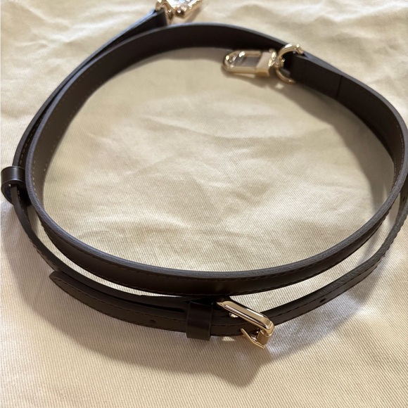 Vachetta Leather Bag Strap - Adjustable, Dark Brown - Picture 2 of 7